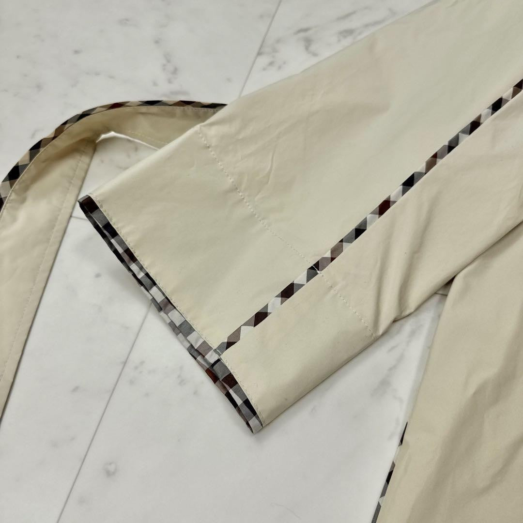 Aquascutum Trench Coat Club Check Asian fit M US size S Beige Authentic