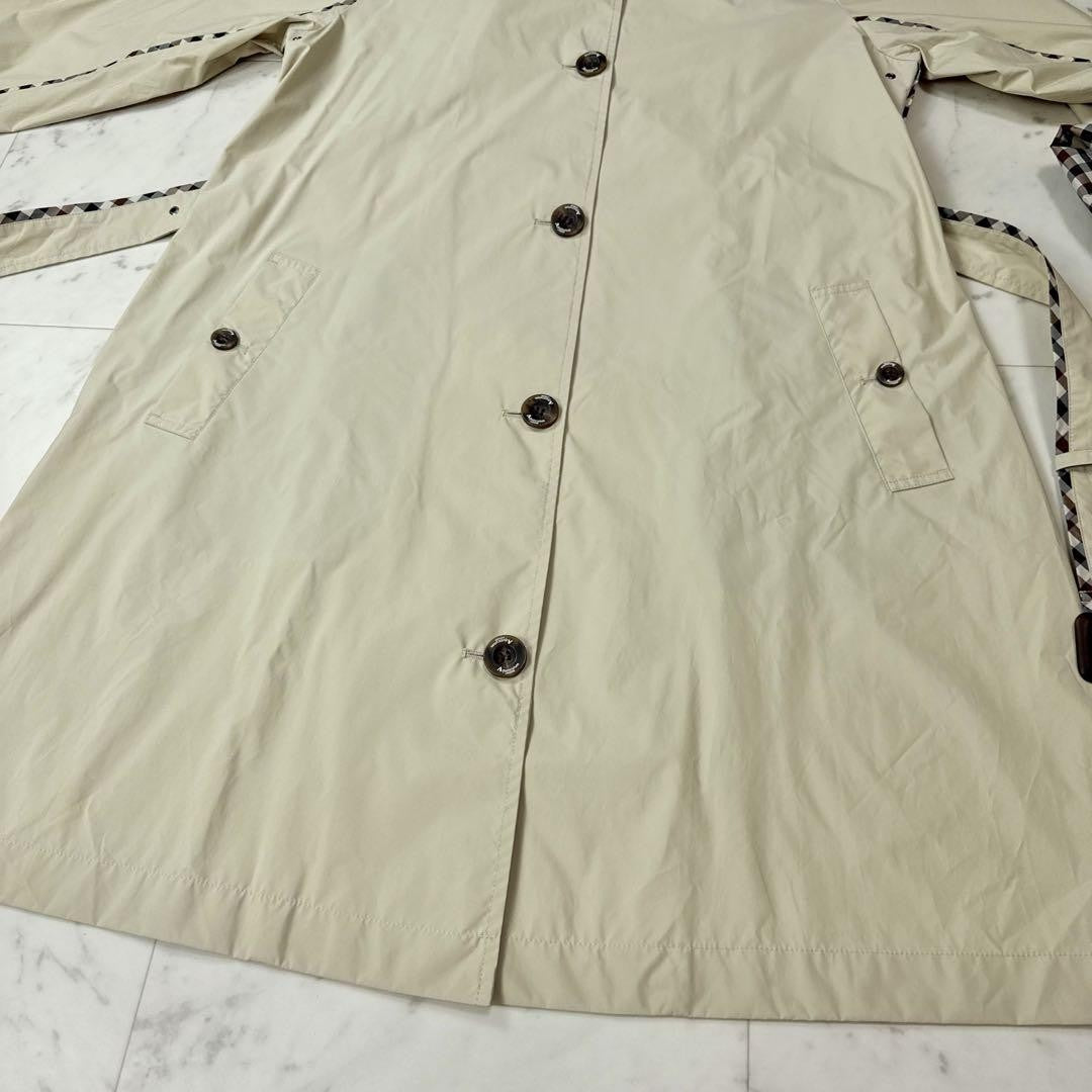 Aquascutum Trench Coat Club Check Asian fit M US size S Beige Authentic