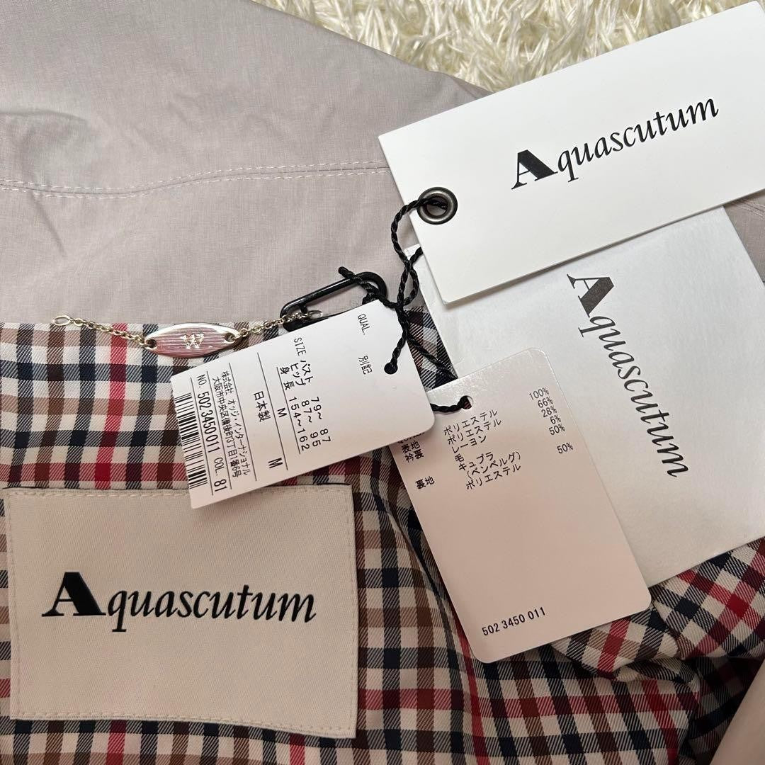 Aquascutum Trench Coat Club Check Asian fit L US size M Beige Authentic