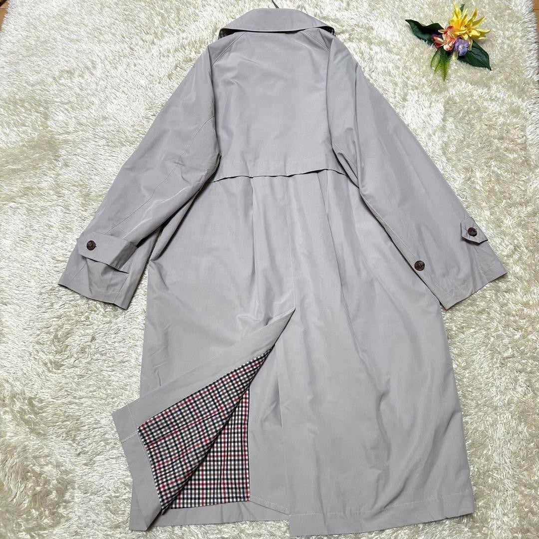 Aquascutum Trench Coat Club Check Asian fit L US size M Beige Authentic