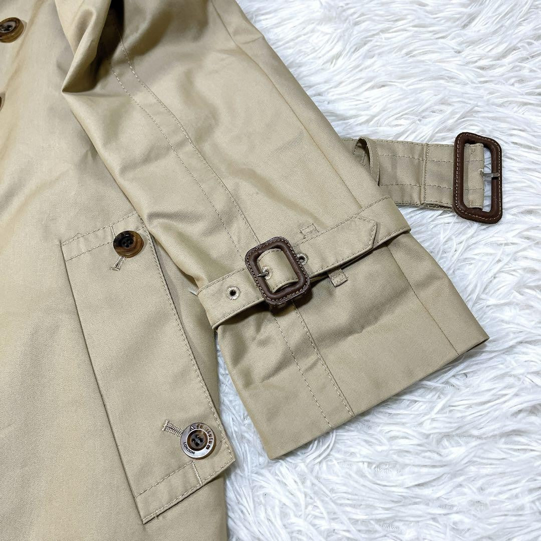 Aquascutum Trench Coat Club Check Asian fit M US size S Beige Authentic