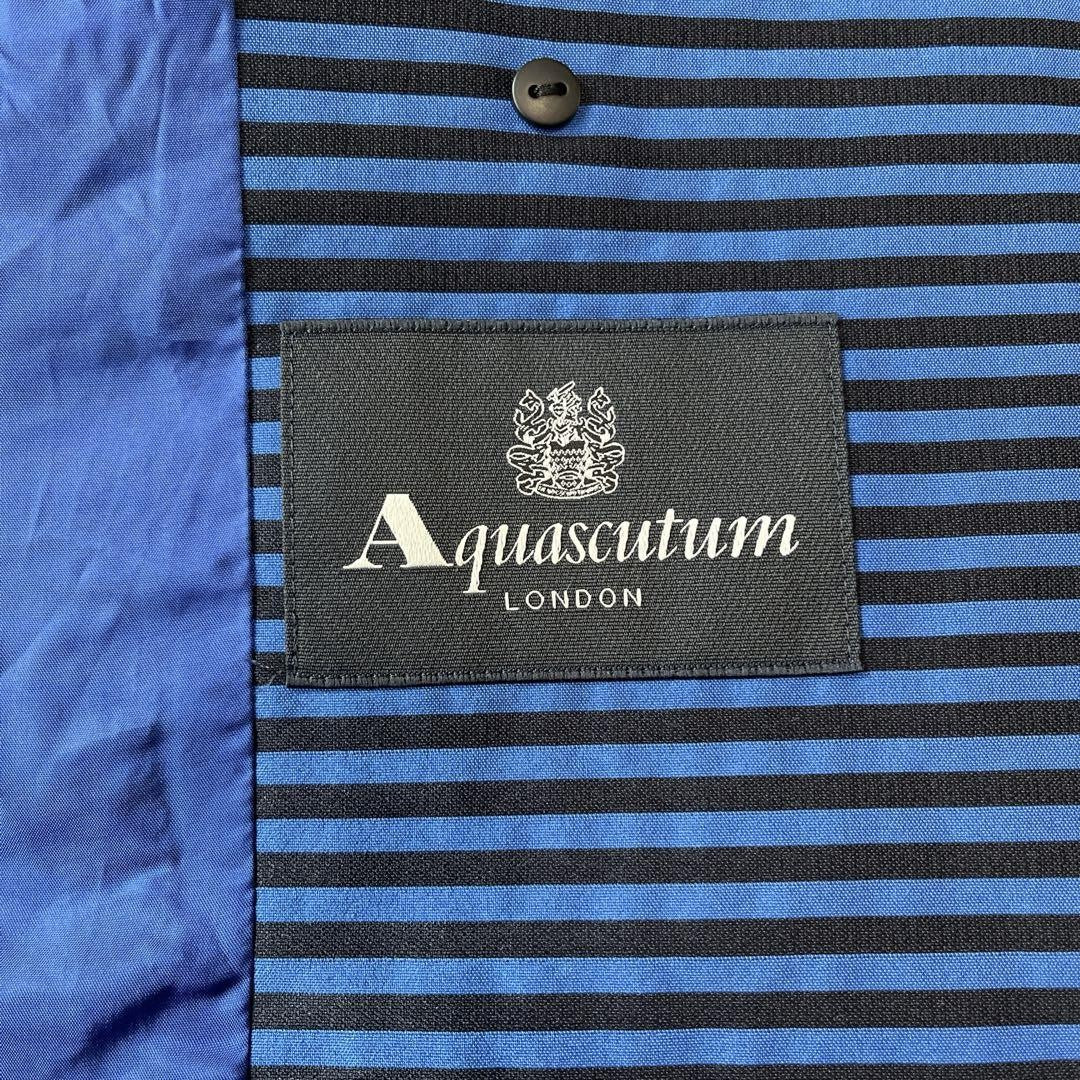 Aquascutum Short Trench Coat Asian fit M US size S Blue Black Authentic