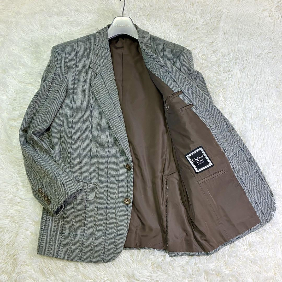 Christian Dior MONSIEUR Tailored Jacket Asian fit L US size M Gray Blue Auth
