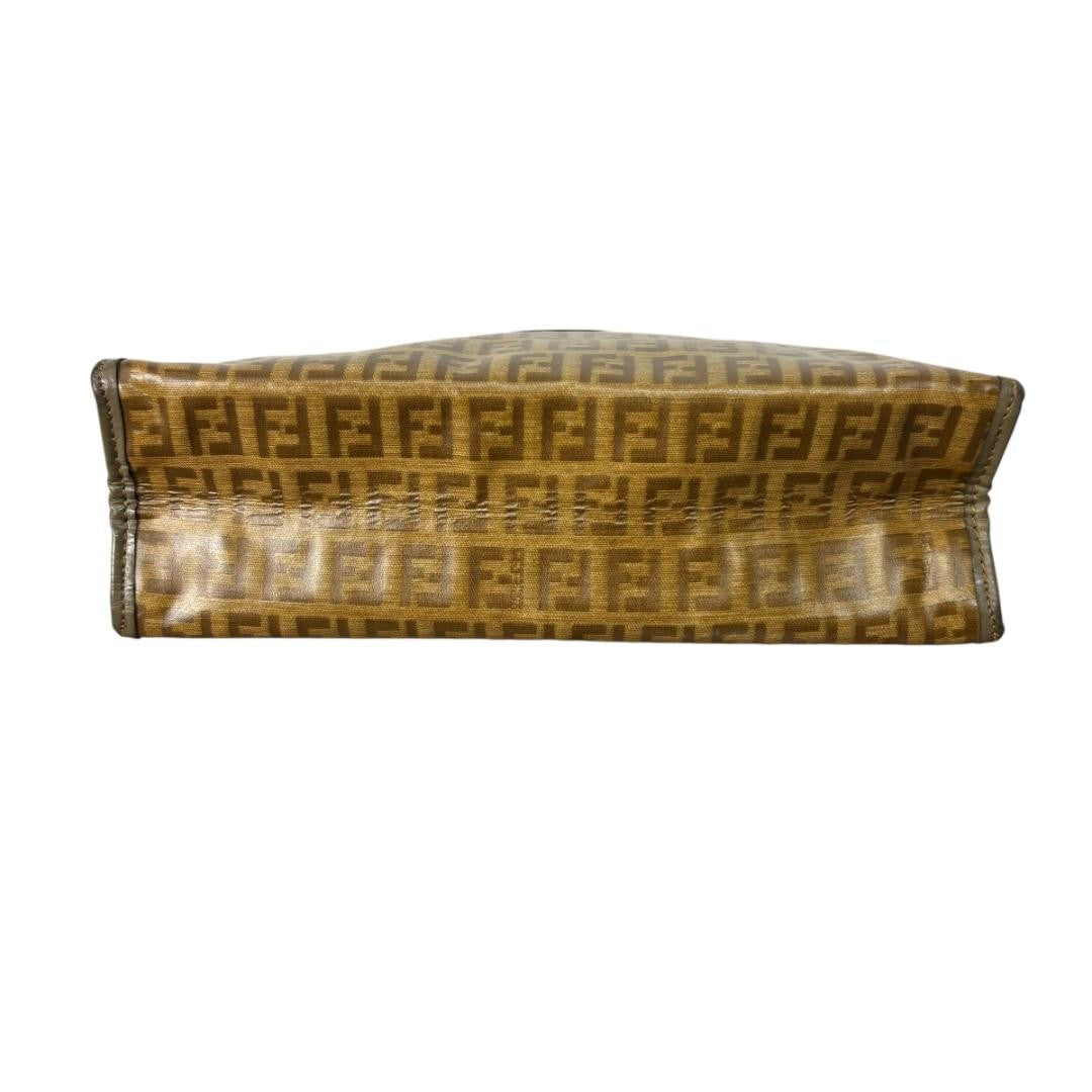 FENDI Clutch Bag Second Bag FF Zucca Brown Authentic