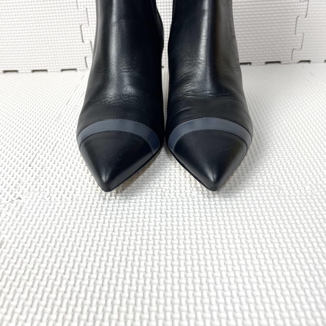 FENDI Short Boots Shoes EU 35 US 5 Leather Black Authentic