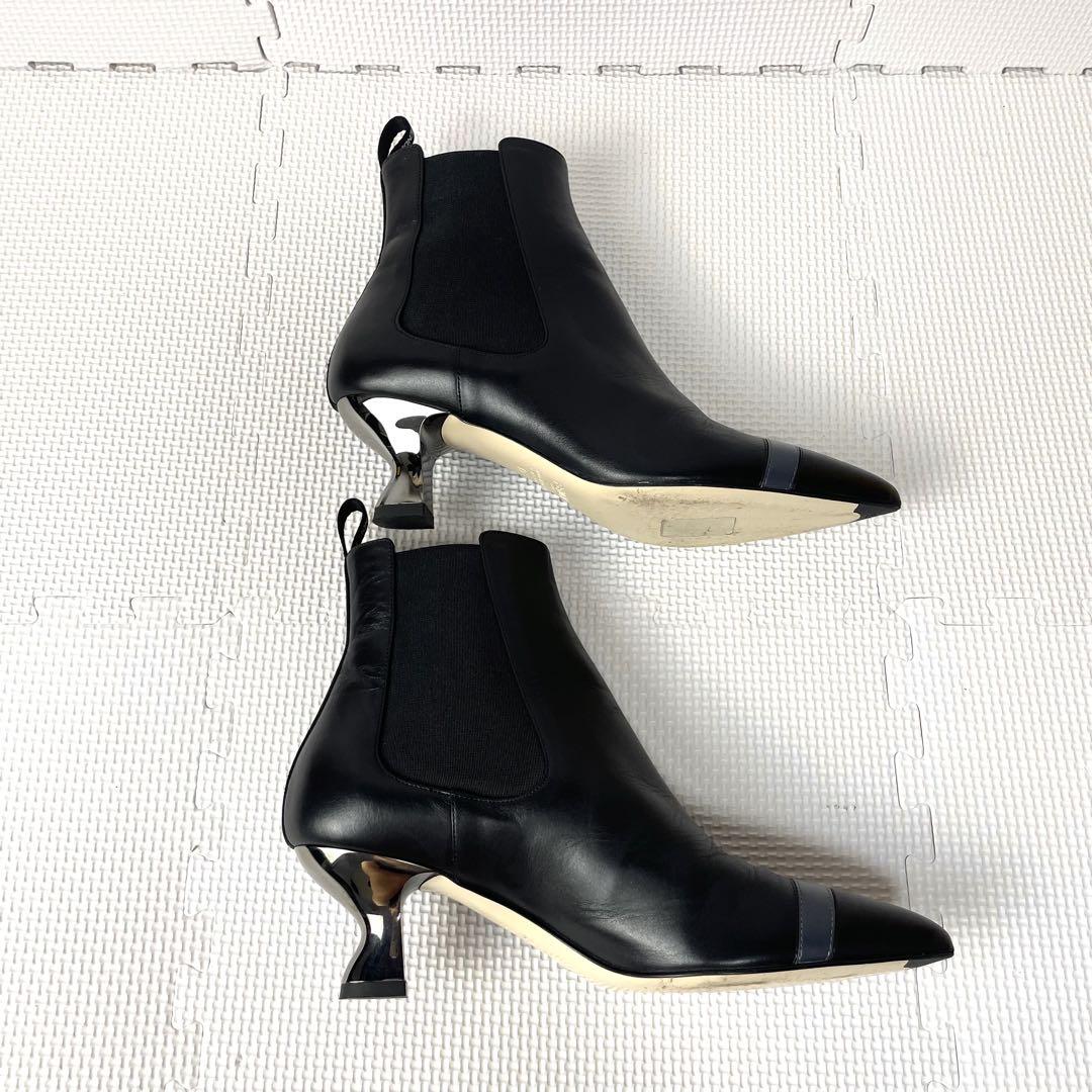 FENDI Short Boots Shoes EU 35 US 5 Leather Black Authentic