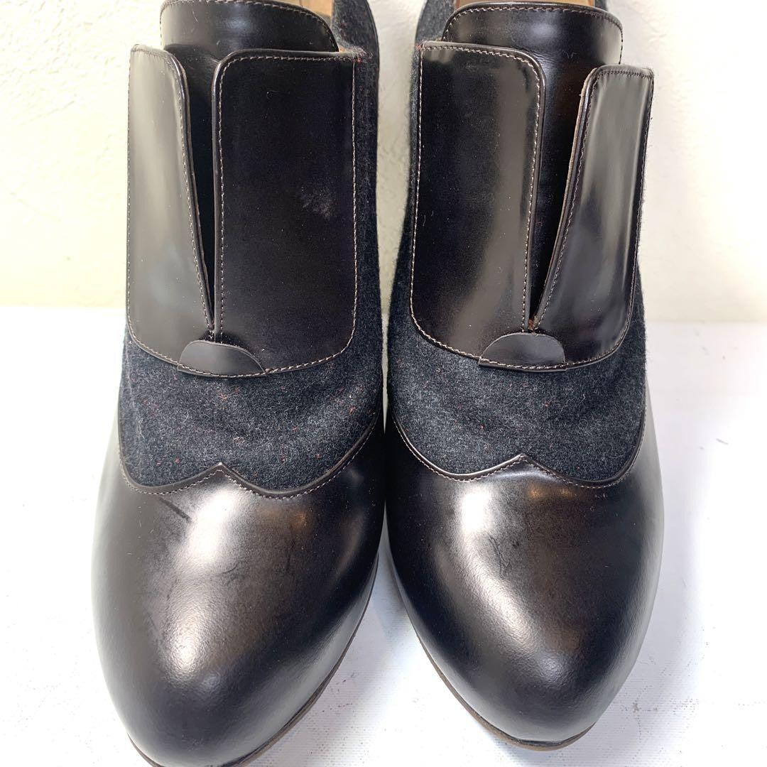 FENDI Short Boots Shoes EU 39 US 9 Leather Brown Authentic