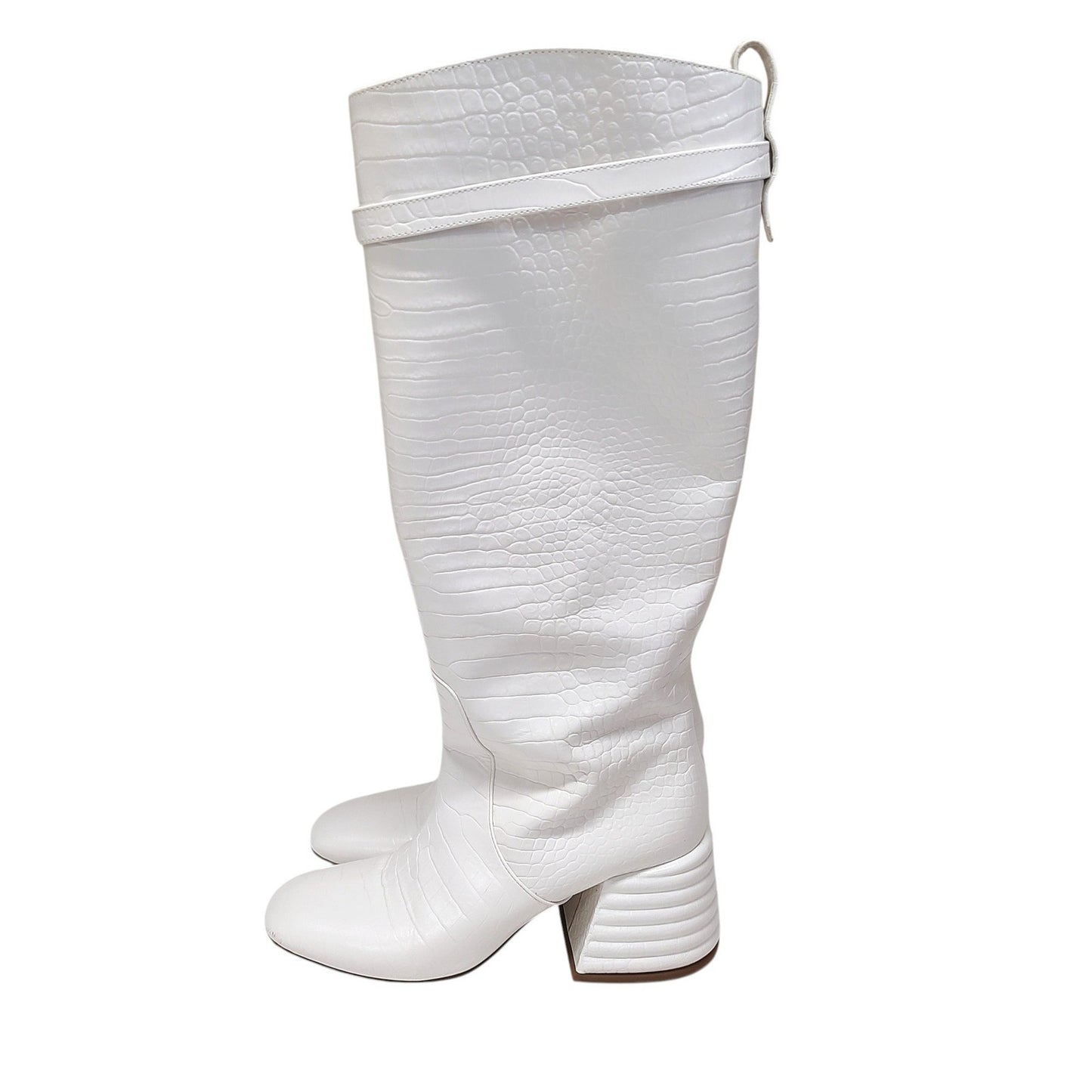 FENDI Long Boots Shoes EU 37 US 7 Leather White Authentic