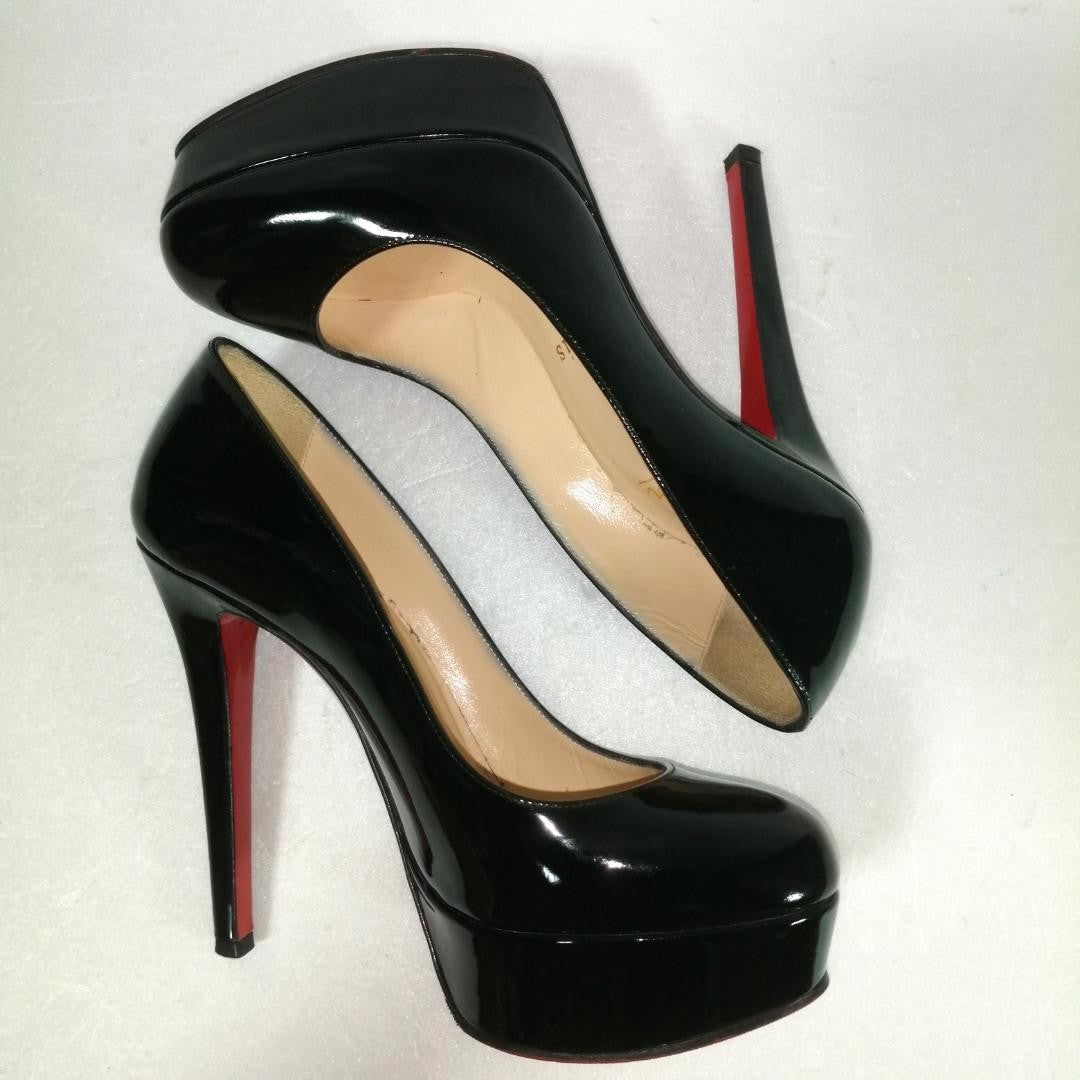 Christian Louboutin Shoes Pumps Heel EU 34.5 US 4.5 Black Authentic