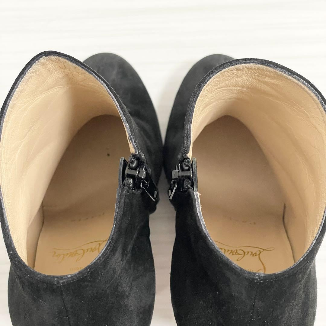 Christian Louboutin Short Boots Shoes EU 36.5 US 6.5 Suede Black Authentic