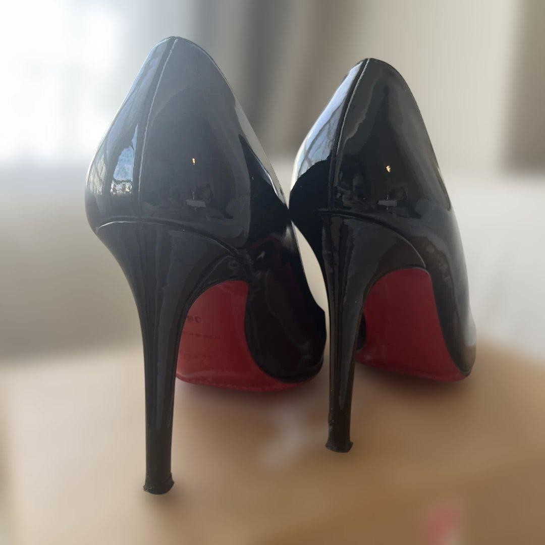 Christian Louboutin Shoes Pumps Heel EU 36 US 6 Patent Leather Black Auth