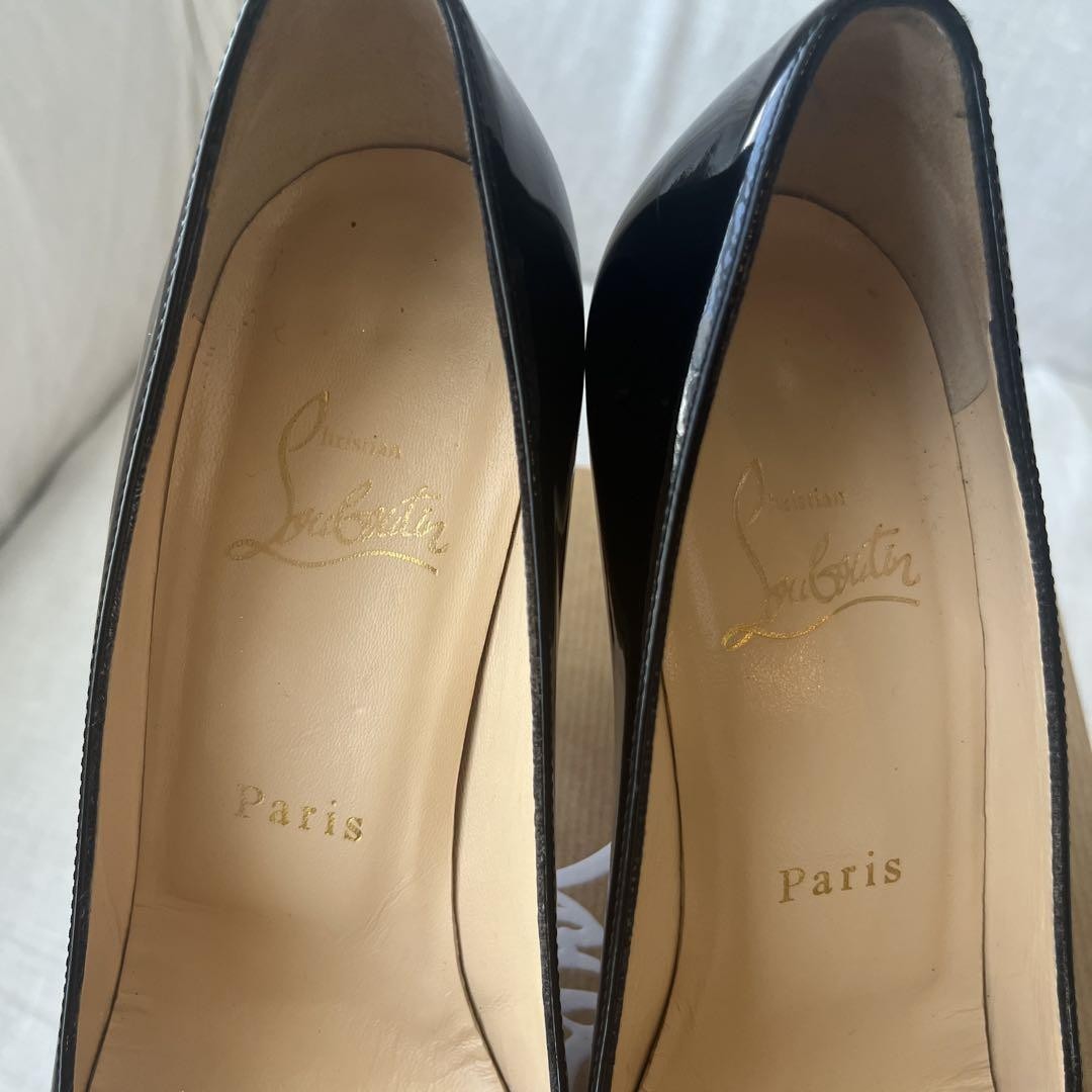 Christian Louboutin Shoes Pumps Heel EU 36 US 6 Patent Leather Black Auth