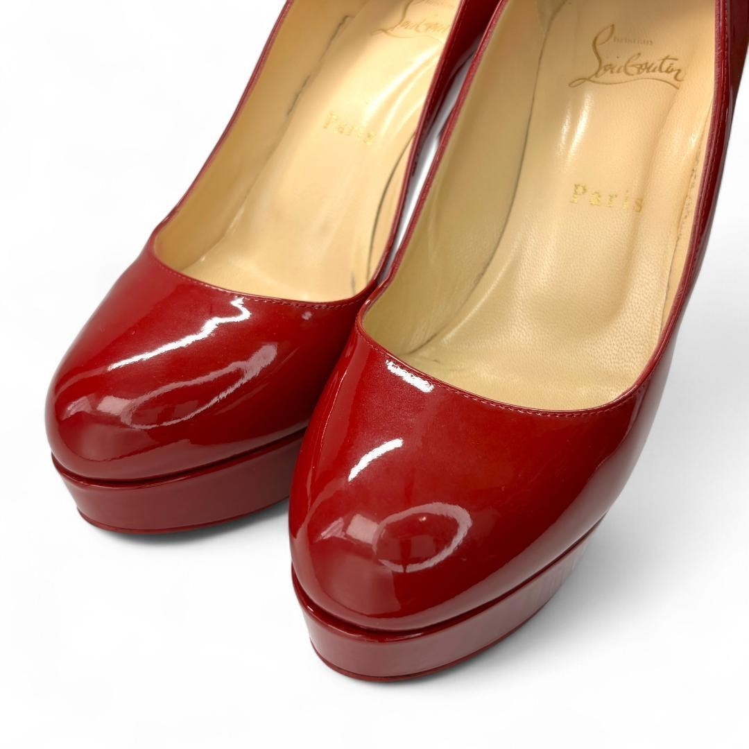 Christian Louboutin Shoes Pumps Heel EU 37 US 7 Patent Leather Red Auth
