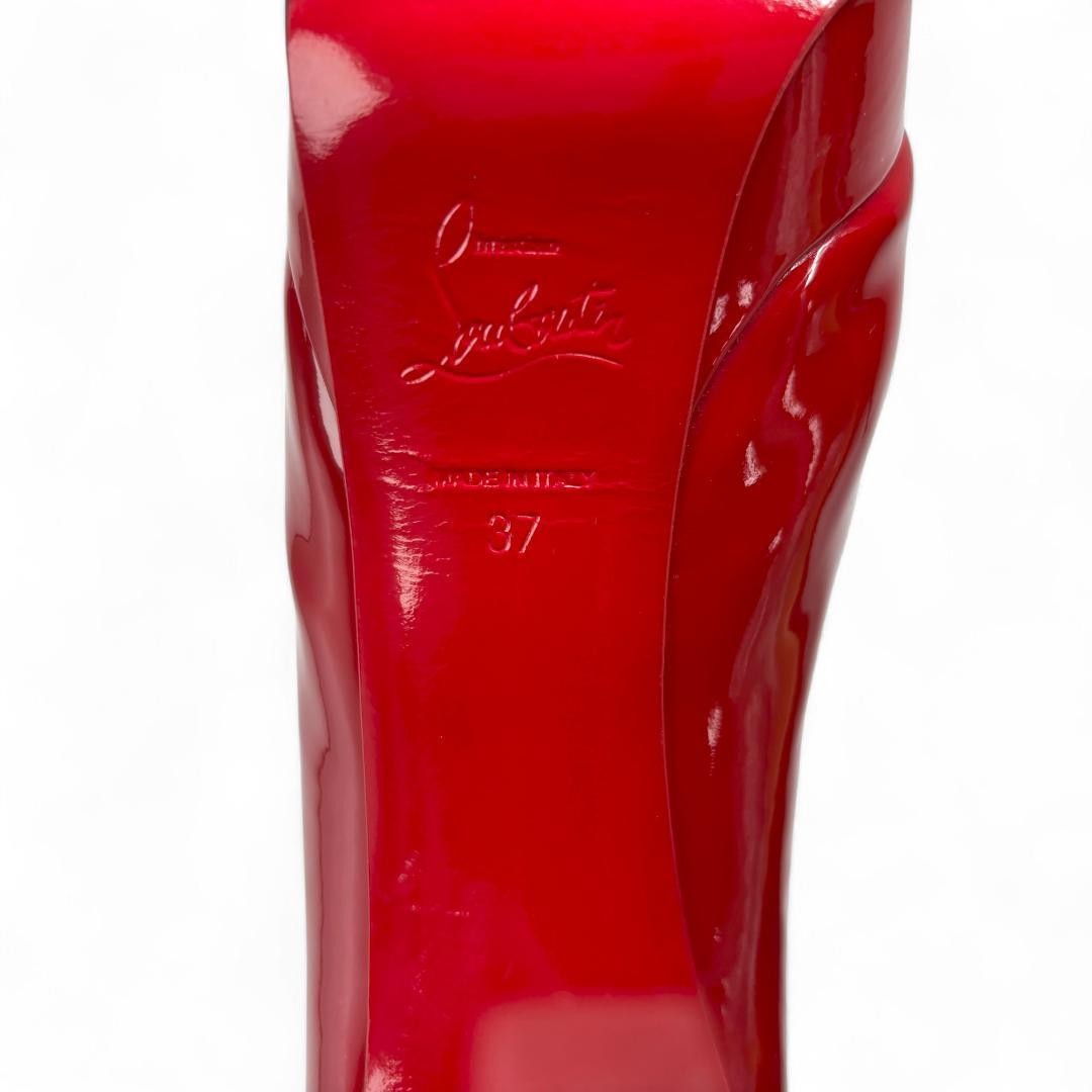 Christian Louboutin Shoes Pumps Heel EU 37 US 7 Patent Leather Red Auth