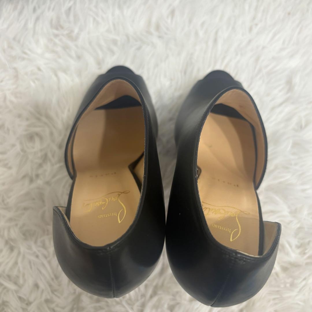 Christian Louboutin Shoes Pumps Heel EU 37 US 7 Leather Black Authentic
