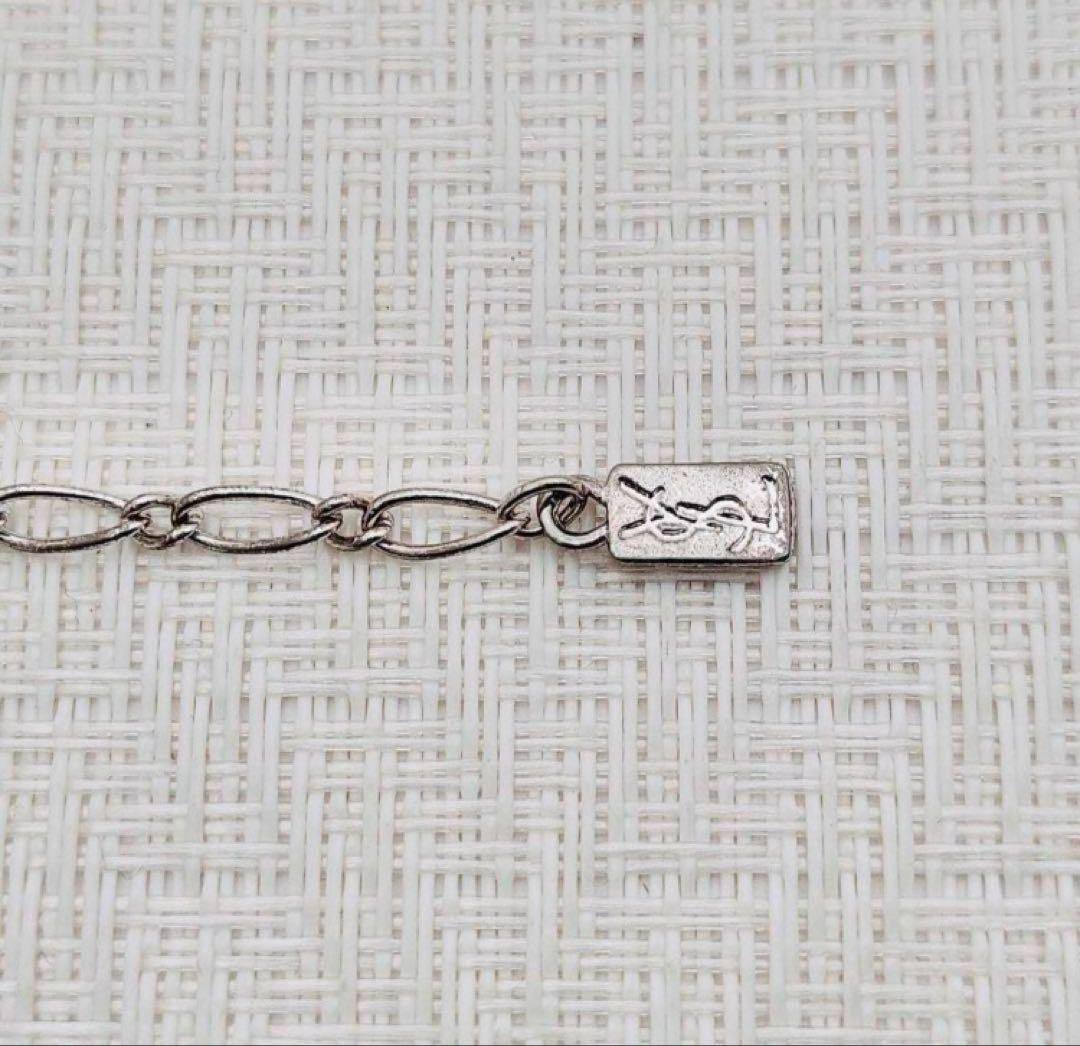 Saint Laurent Necklace Pendant YSL Cassandra Silver Authentic