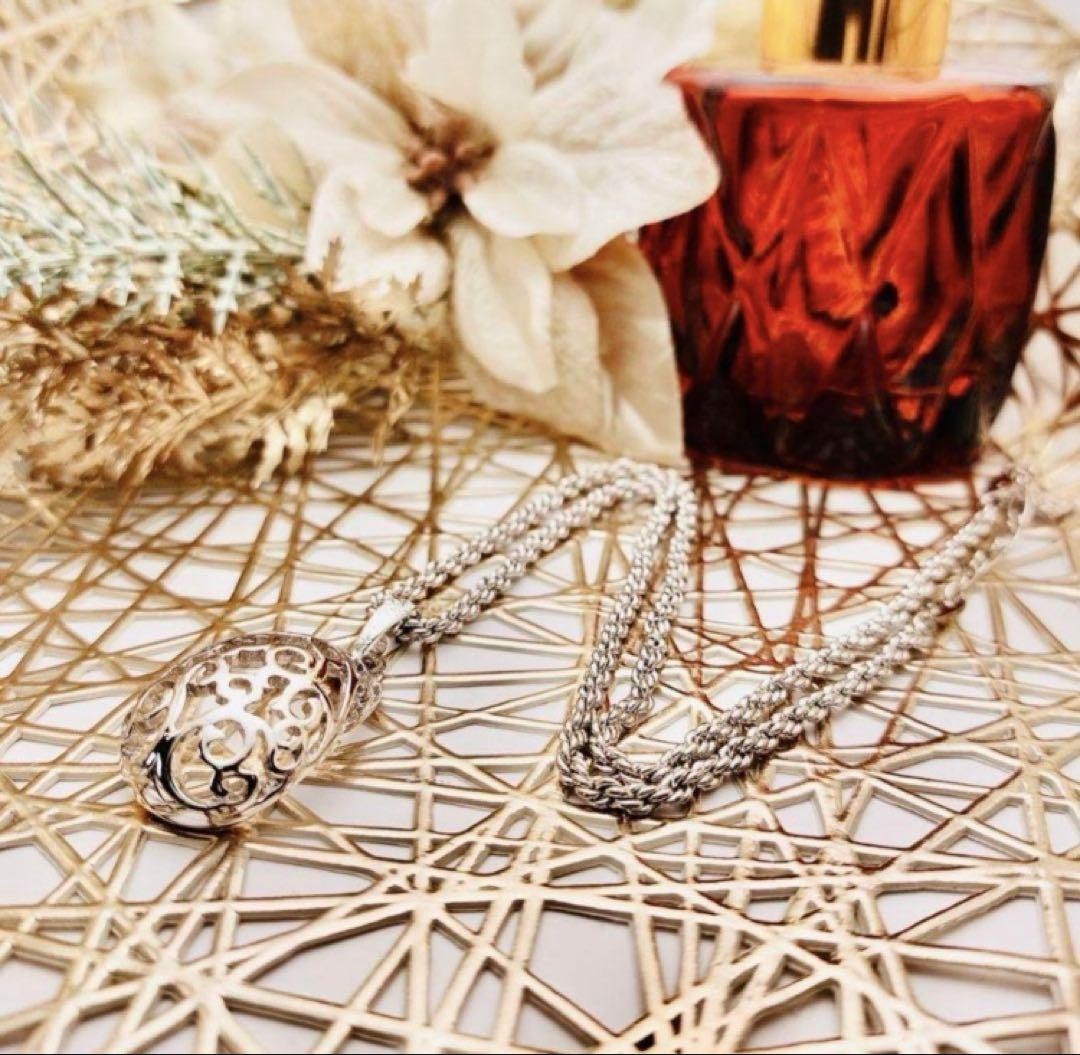 Saint Laurent Necklace Pendant YSL Cassandra Silver Authentic