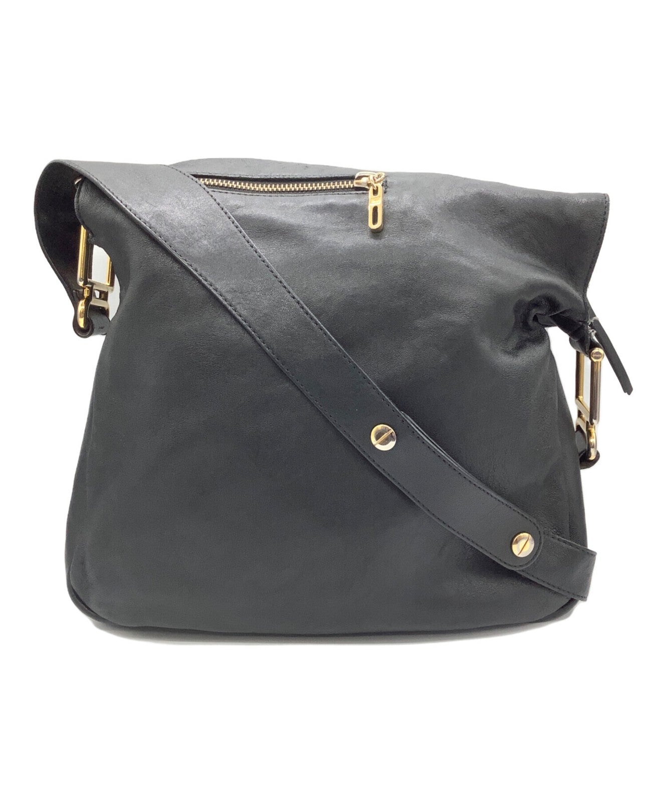 Chloe shoulder bag Purse Leather Black Gold Authentic Women's Used
