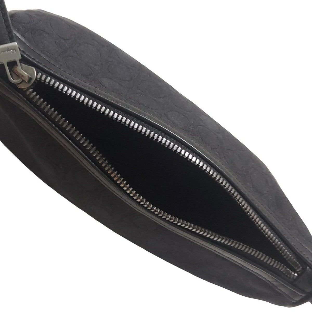 Salvatore Ferragamo Shoulder Bag Purse Gancini Jacquard Leather Black Authentic