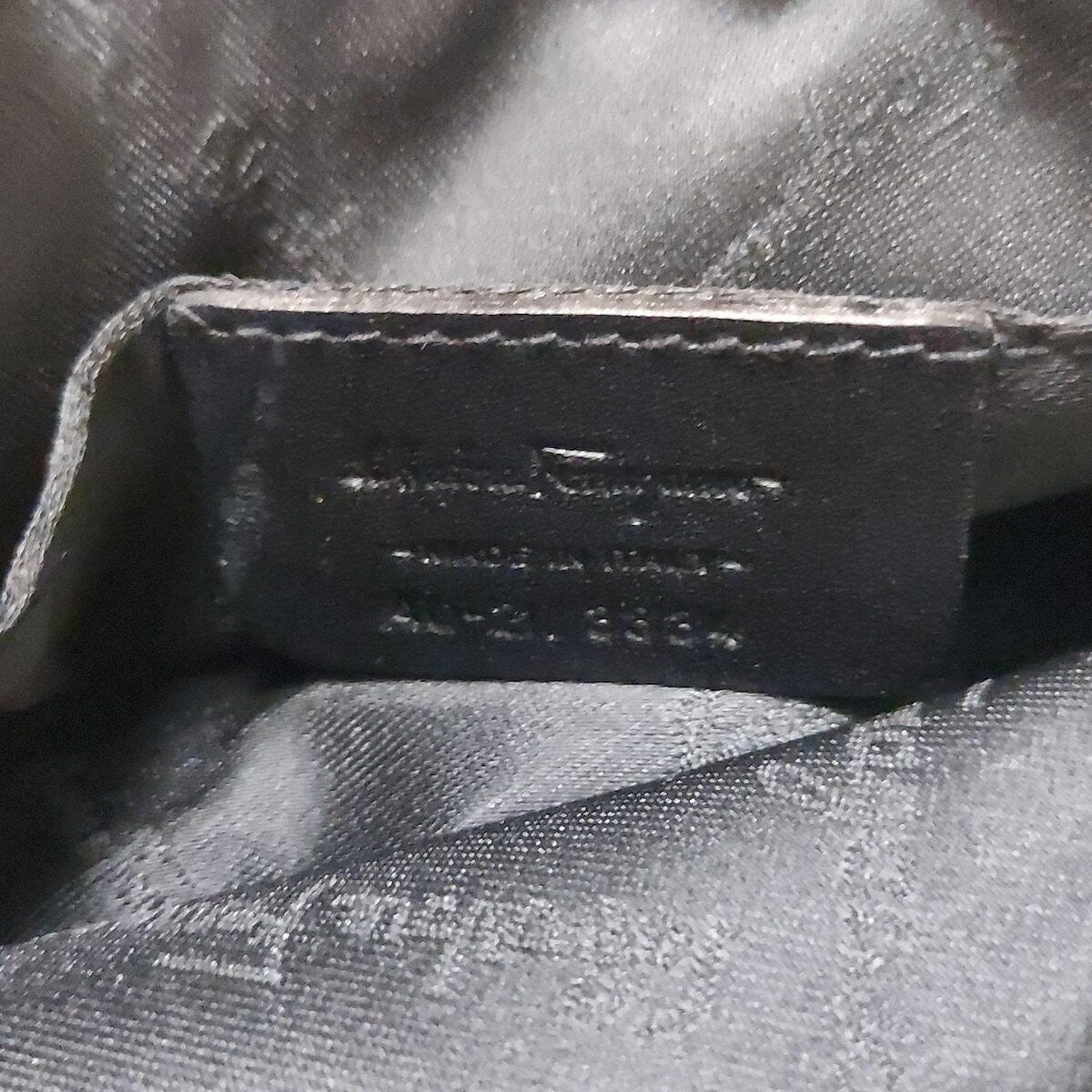 Salvatore Ferragamo Shoulder Bag Purse Gancini Jacquard Leather Black Authentic