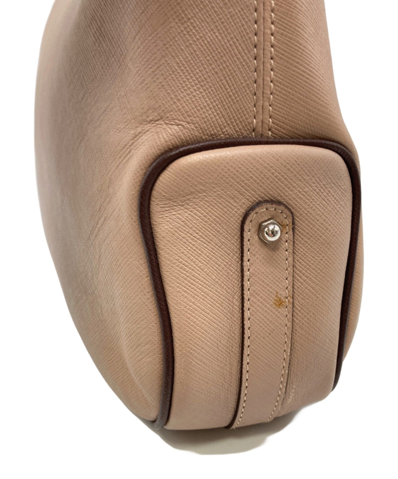 Salvatore Ferragamo Shoulder Bag Purse Gancini Beige Authentic