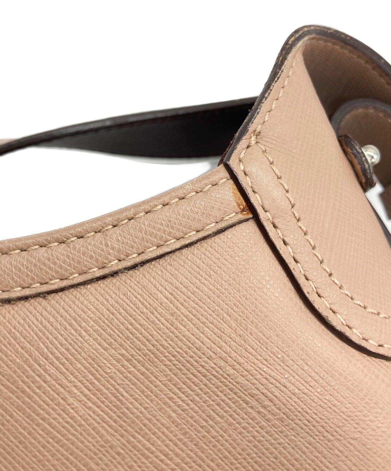 Salvatore Ferragamo Shoulder Bag Purse Gancini Beige Authentic