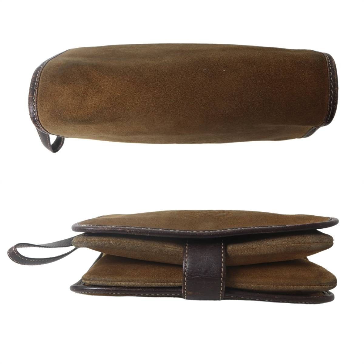 LOEWE Clutch Bag Second Bag Anagram Camel Authentic