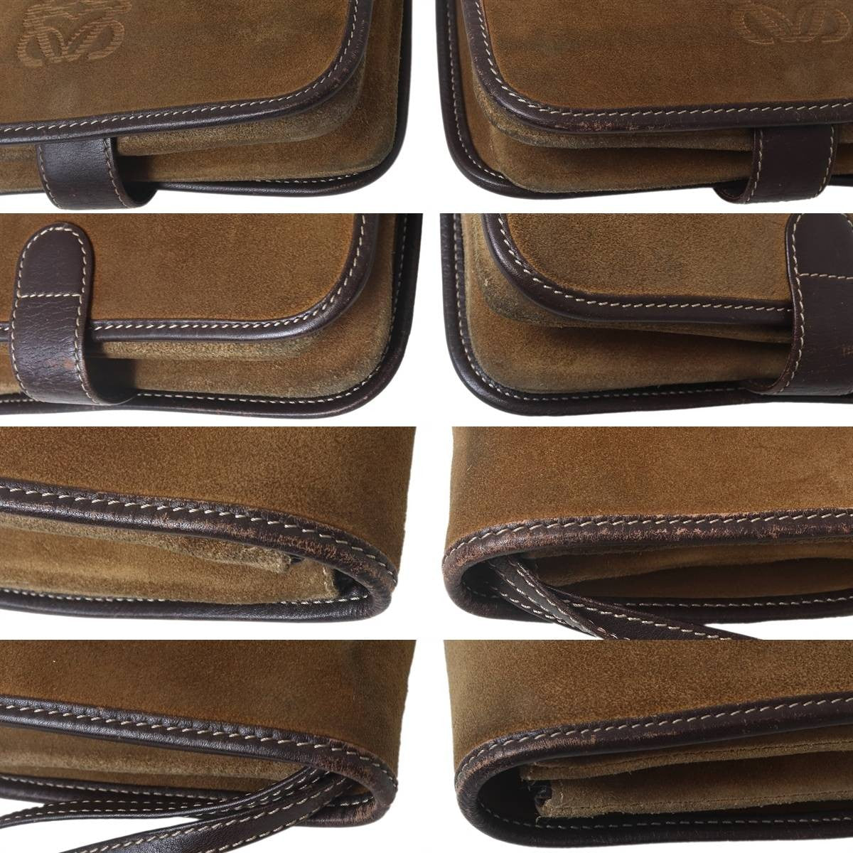 LOEWE Clutch Bag Second Bag Anagram Camel Authentic
