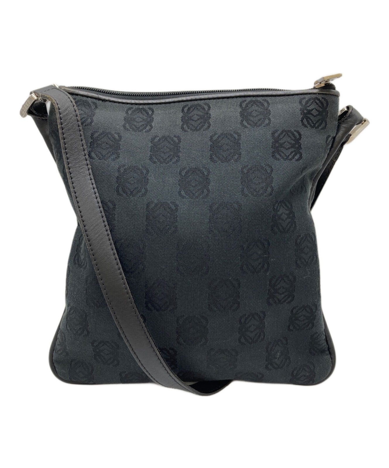 LOEWE Shoulder Bag Purse Anagram Black Authentic