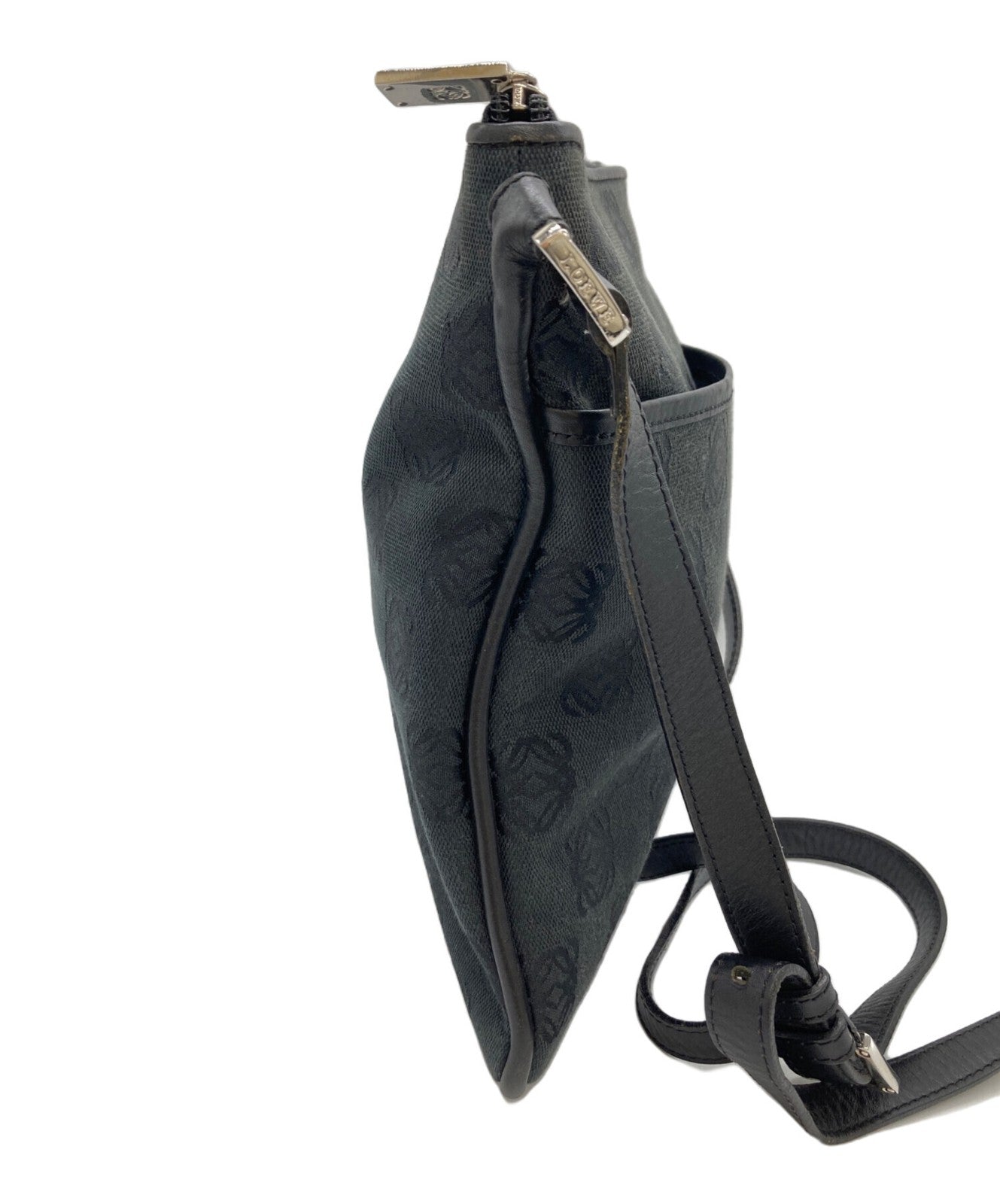 LOEWE Shoulder Bag Purse Anagram Black Authentic