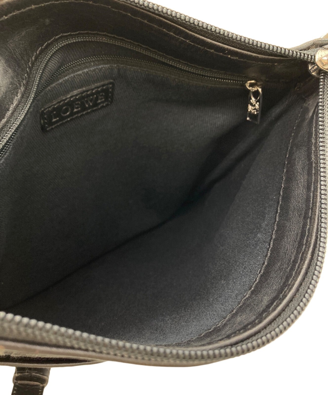 LOEWE Shoulder Bag Purse Anagram Black Authentic
