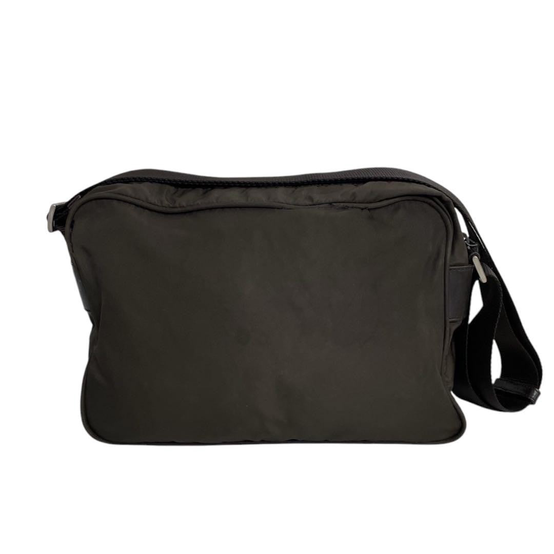 PRADA Shoulder Camera Bag Purse Logo Nylon Khaki Authentic