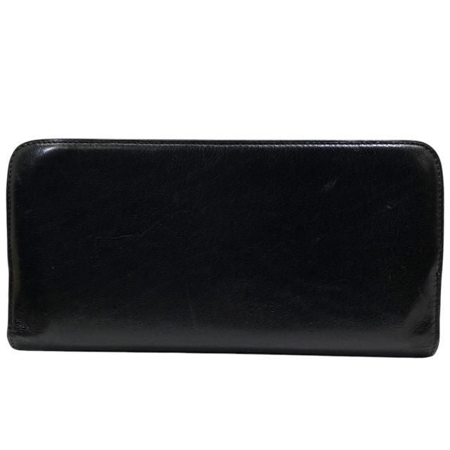 TOM FORD Round Zip Long Wallet Purse Logo Leather Black Authentic