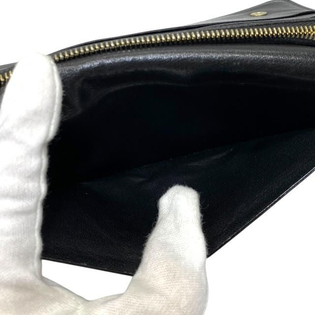 TOM FORD Round Zip Long Wallet Purse Logo Leather Black Authentic