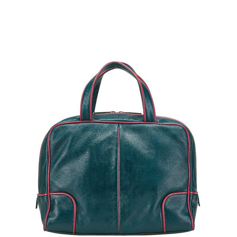 LOEWE Hand Bag Tote Purse Leather Green Purple Authentic