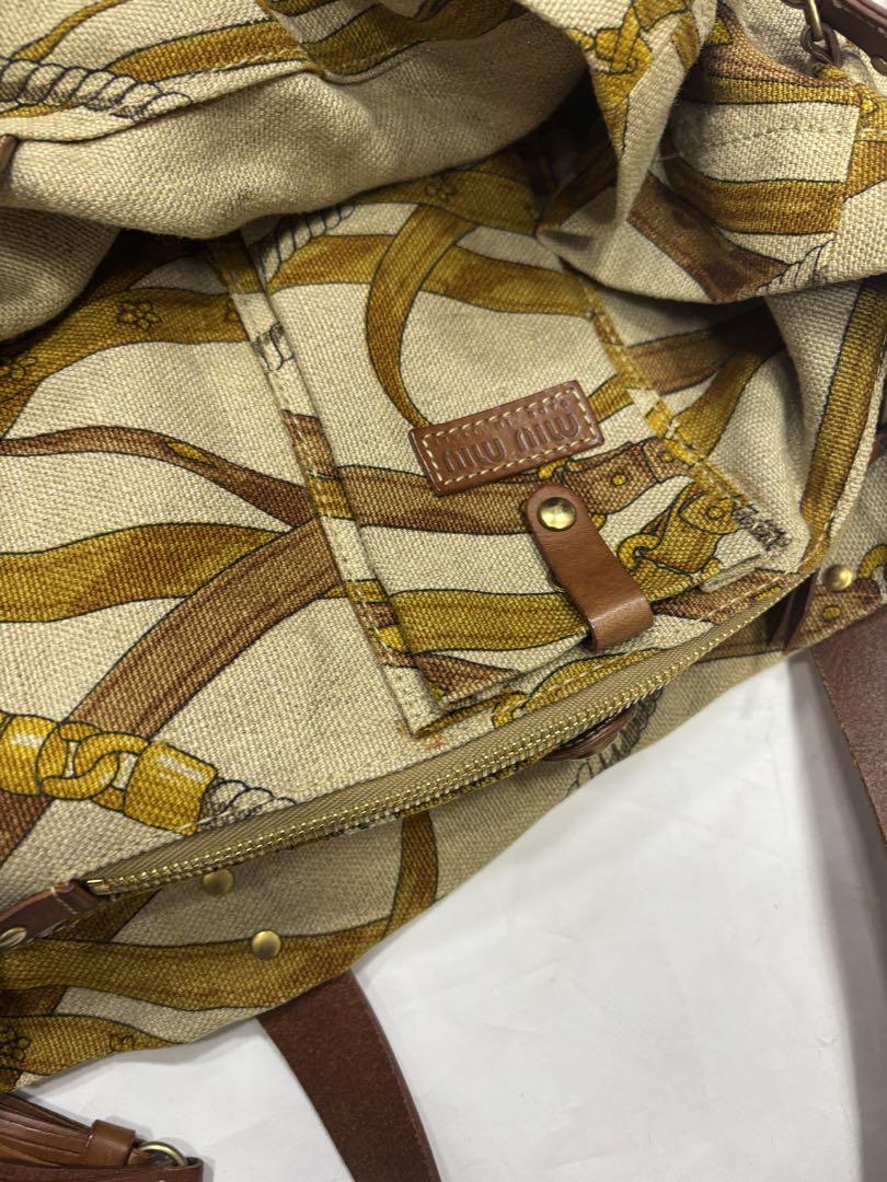 MIU MIU Hand Bag Tote Purse Logo Authentic