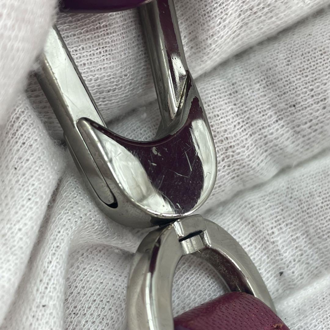 Longchamp handbag Purse Le Pliage Purple Leather Authentic Women's Used
