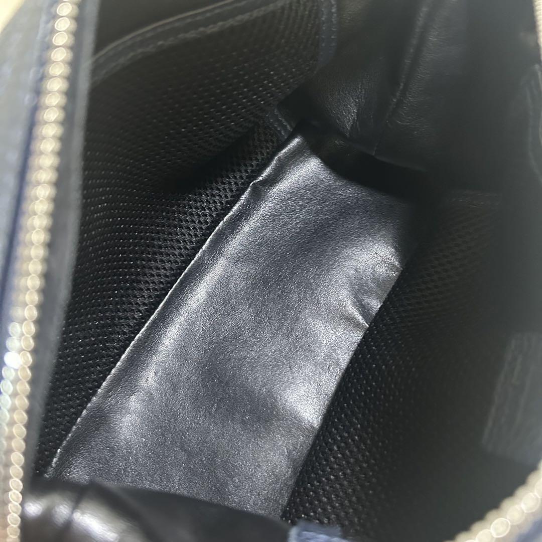 Montblanc Second Bag Clutch Bag Leather Navy Authentic
