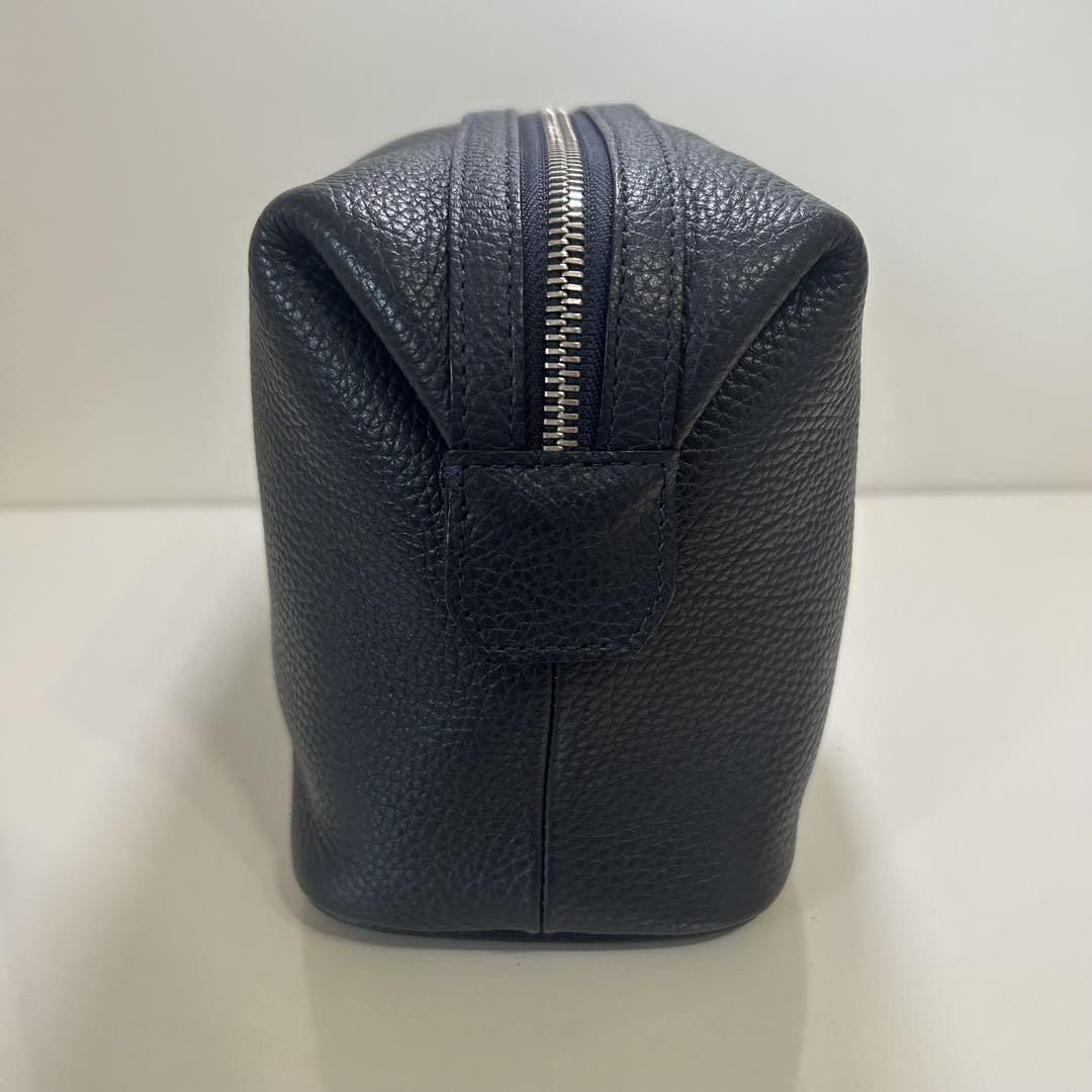 Montblanc Second Bag Clutch Bag Leather Navy Authentic