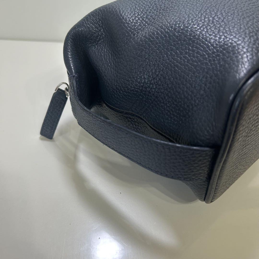 Montblanc Second Bag Clutch Bag Leather Navy Authentic