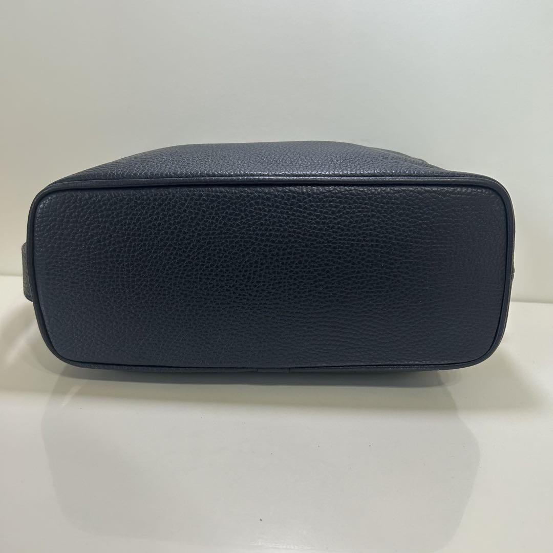 Montblanc Second Bag Clutch Bag Leather Navy Authentic
