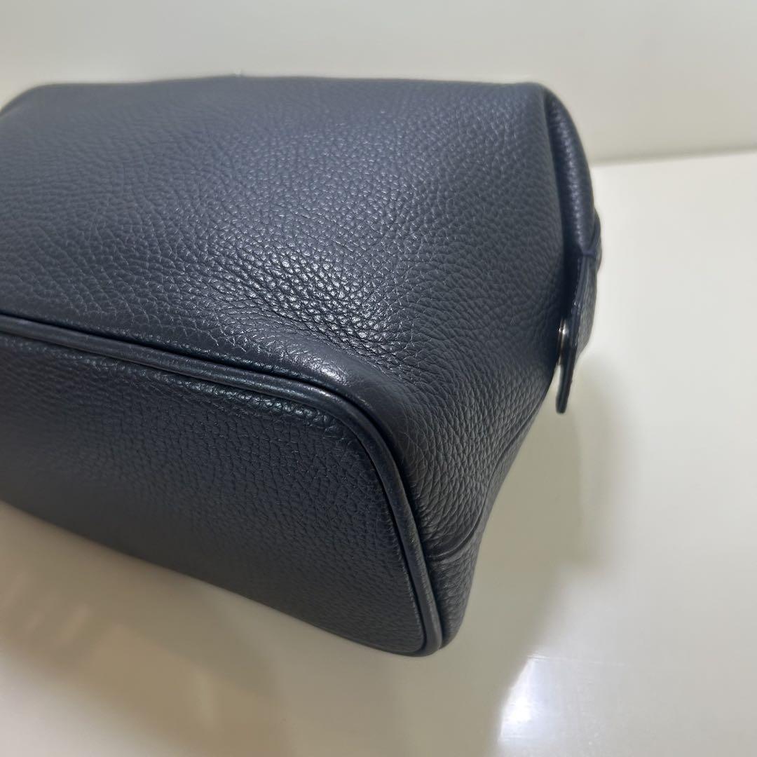 Montblanc Second Bag Clutch Bag Leather Navy Authentic