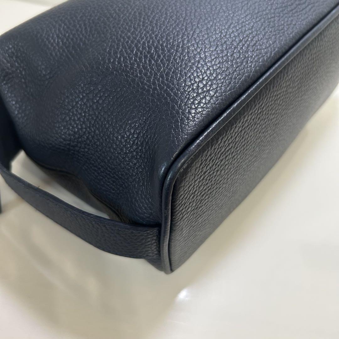 Montblanc Second Bag Clutch Bag Leather Navy Authentic