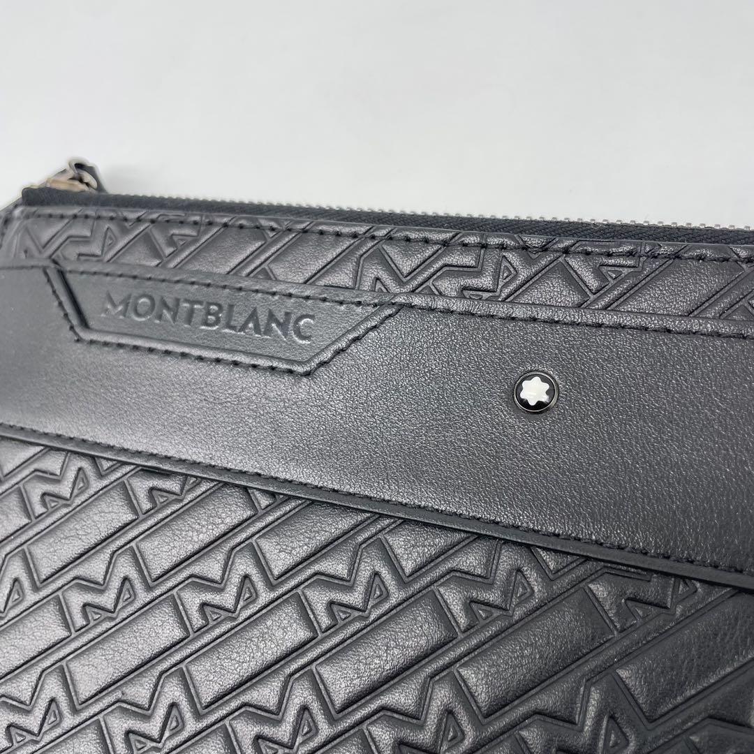 Montblanc Clutch Bag Second Bag Leather Black Authentic