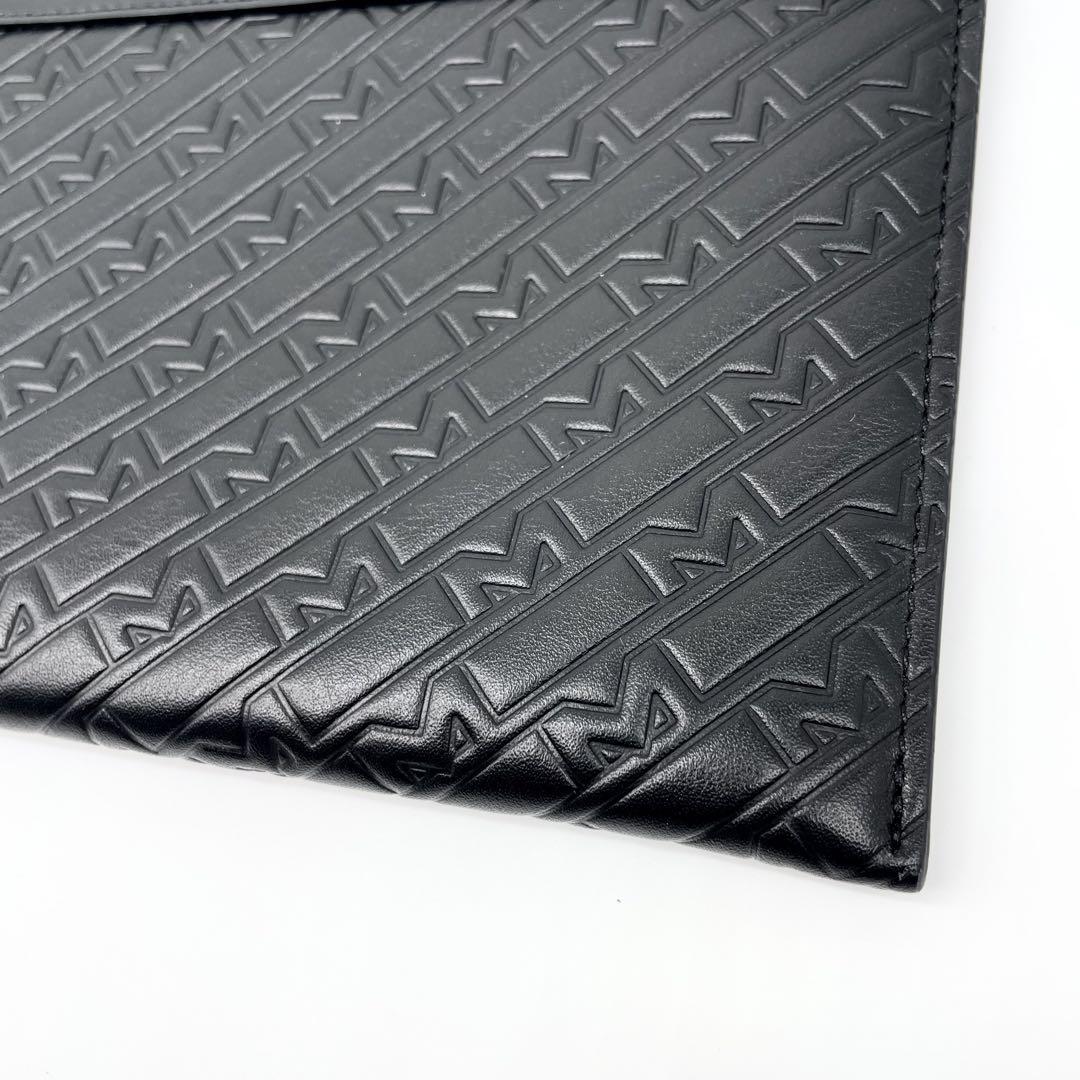 Montblanc Clutch Bag Second Bag Leather Black Authentic