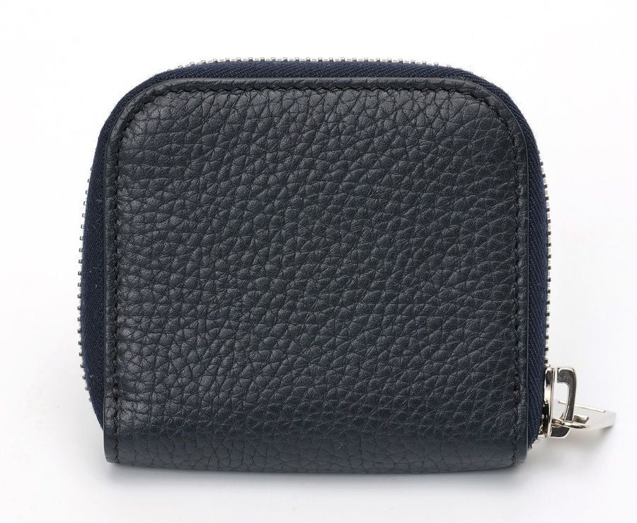 TOM FORD Coin Case Wallet Purse Compact Leather Navy Authentic