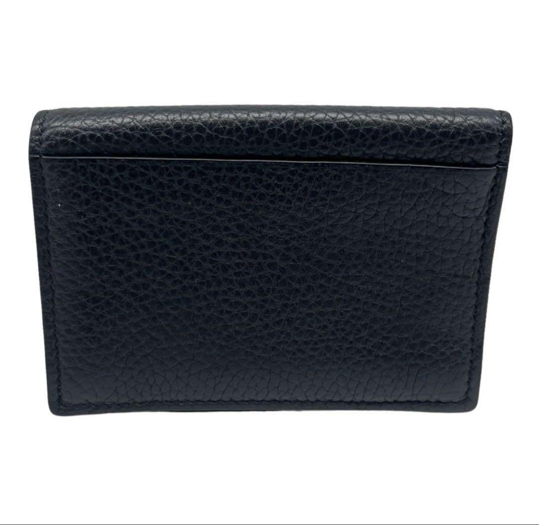 TOM FORD Bi-fold Card Holder Wallet Case Flap Purse Compact Leather Black Auth