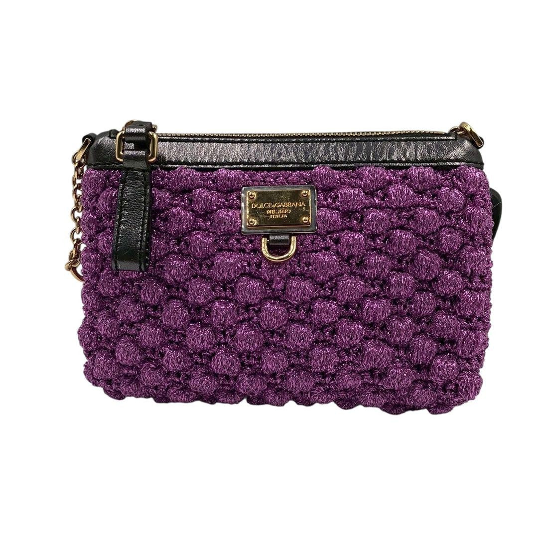 Dolce & Gabbana Shoulder Bag Purse Leopard Purple Authentic