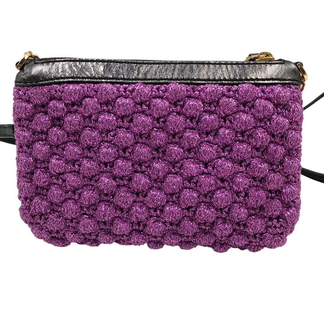 Dolce & Gabbana Shoulder Bag Purse Leopard Purple Authentic