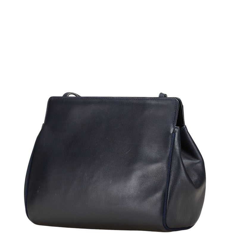 Salvatore Ferragamo VARA RIBBON Purse Shoulder bag Navy Authentic Used Women's